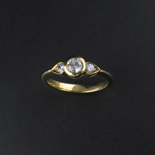 Load image into Gallery viewer, Three Stone Yellow Gold Ring
