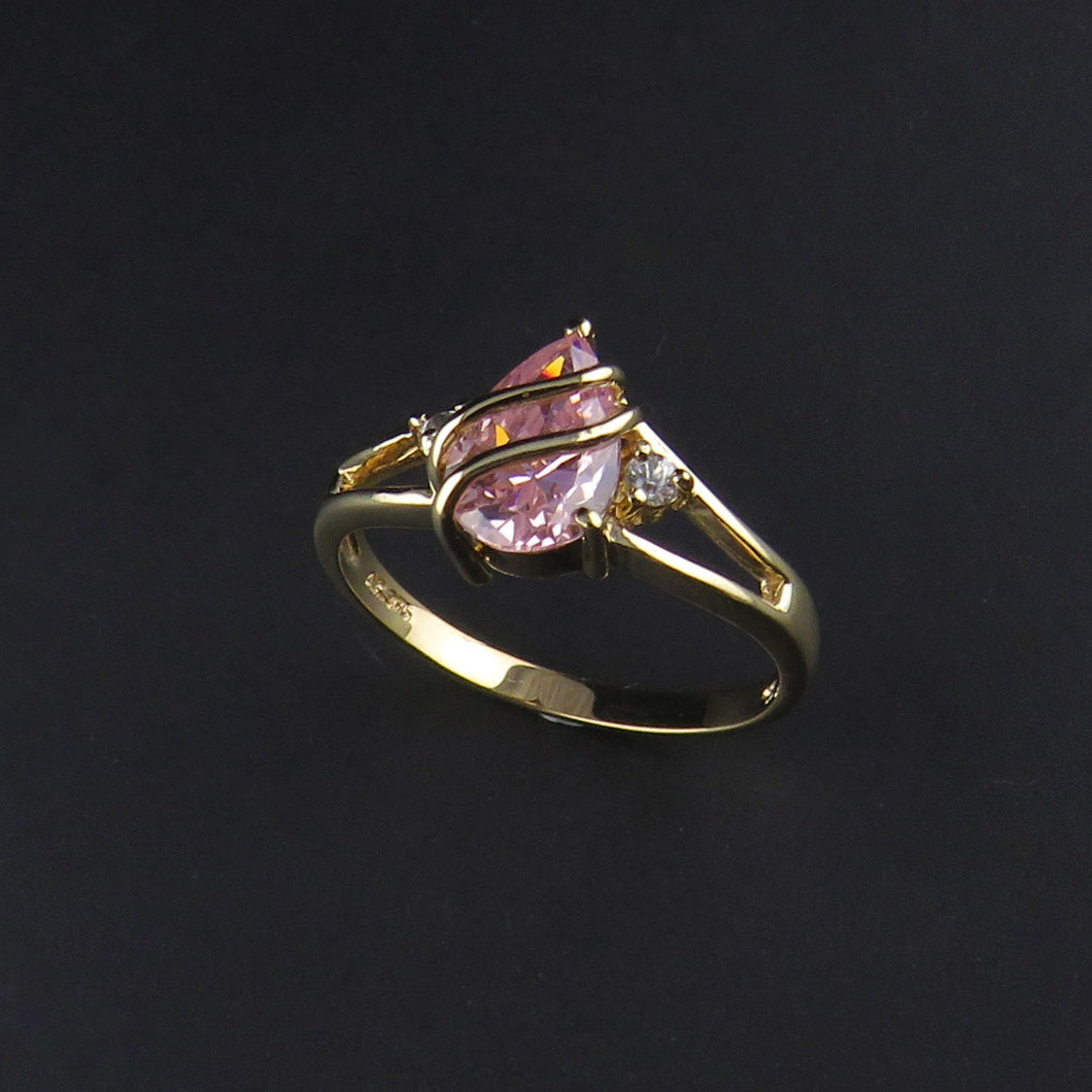 Pink and White Cubic Zirconia Dress Ring