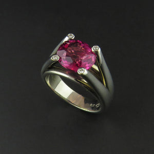 Pink Tourmaline and Diamond Dress Ring