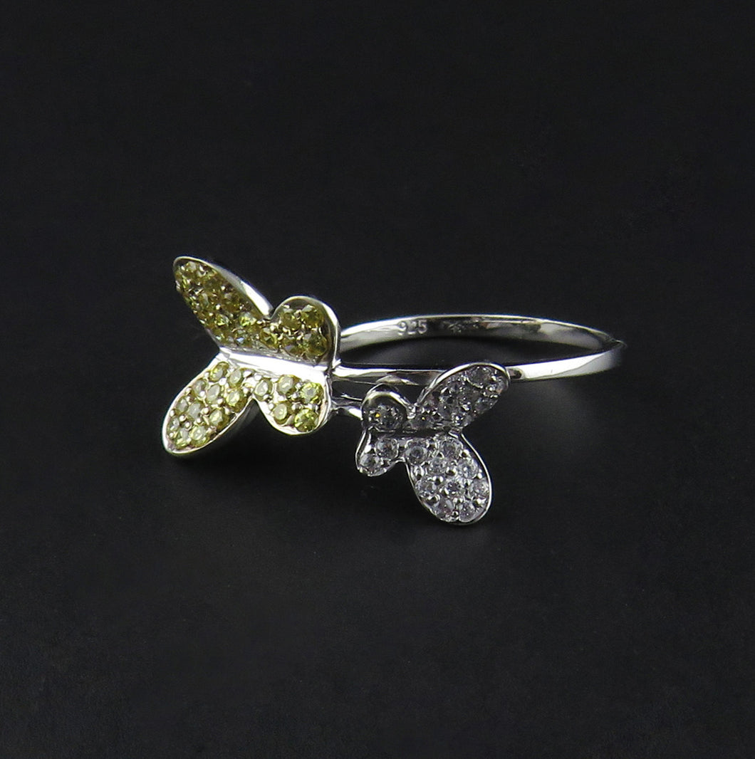 Cubic Zirconia Butterfly Ring