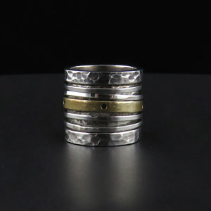 Wide Layered Textured Ring