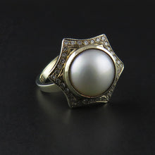 Load image into Gallery viewer, Mabe Pearl and Diamond Ring
