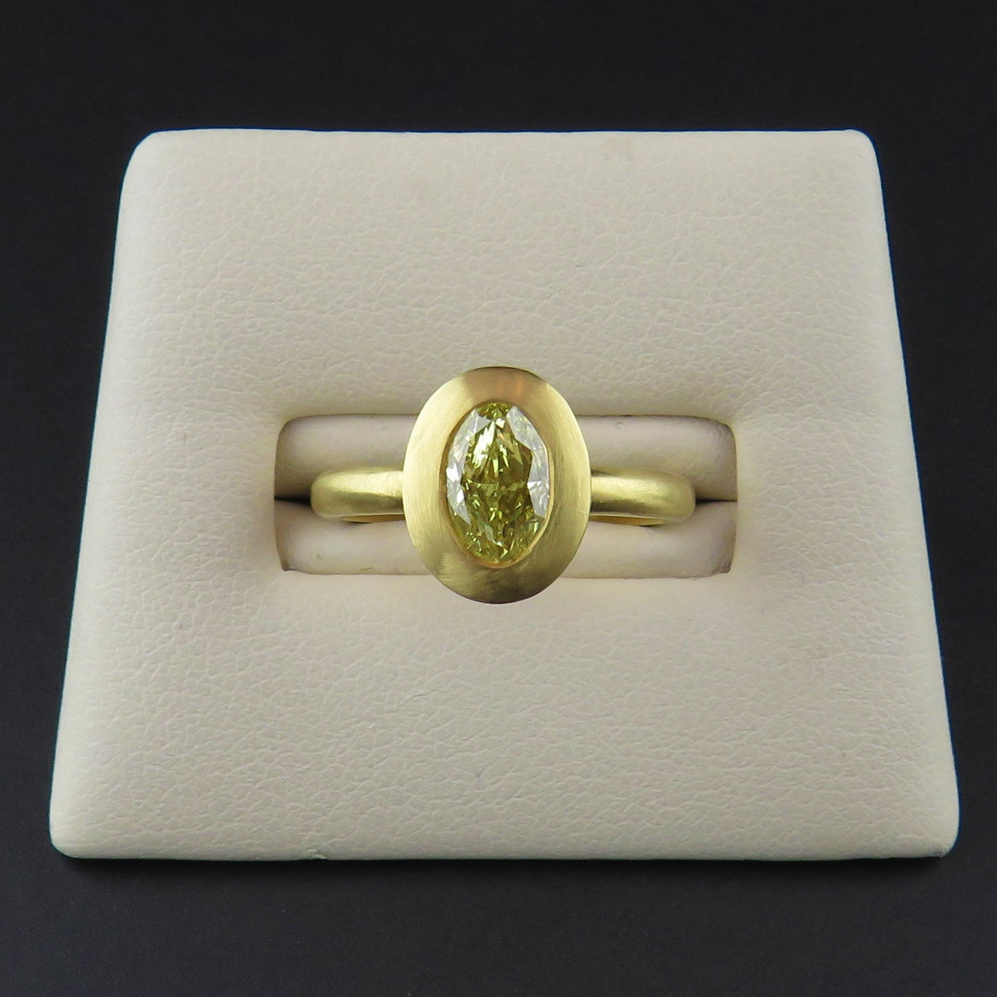 Oval Fancy Yellow Diamond Ring