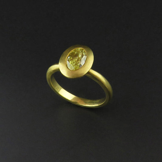 Oval Fancy Yellow Diamond Ring