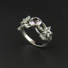 Load image into Gallery viewer, Morganite and Diamond Floral Ring
