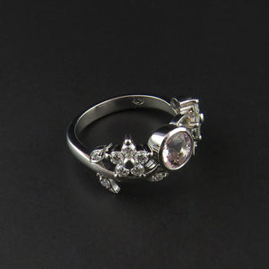 Morganite and Diamond Floral Ring