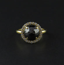 Load image into Gallery viewer, Rose Cut Black Diamond Ring
