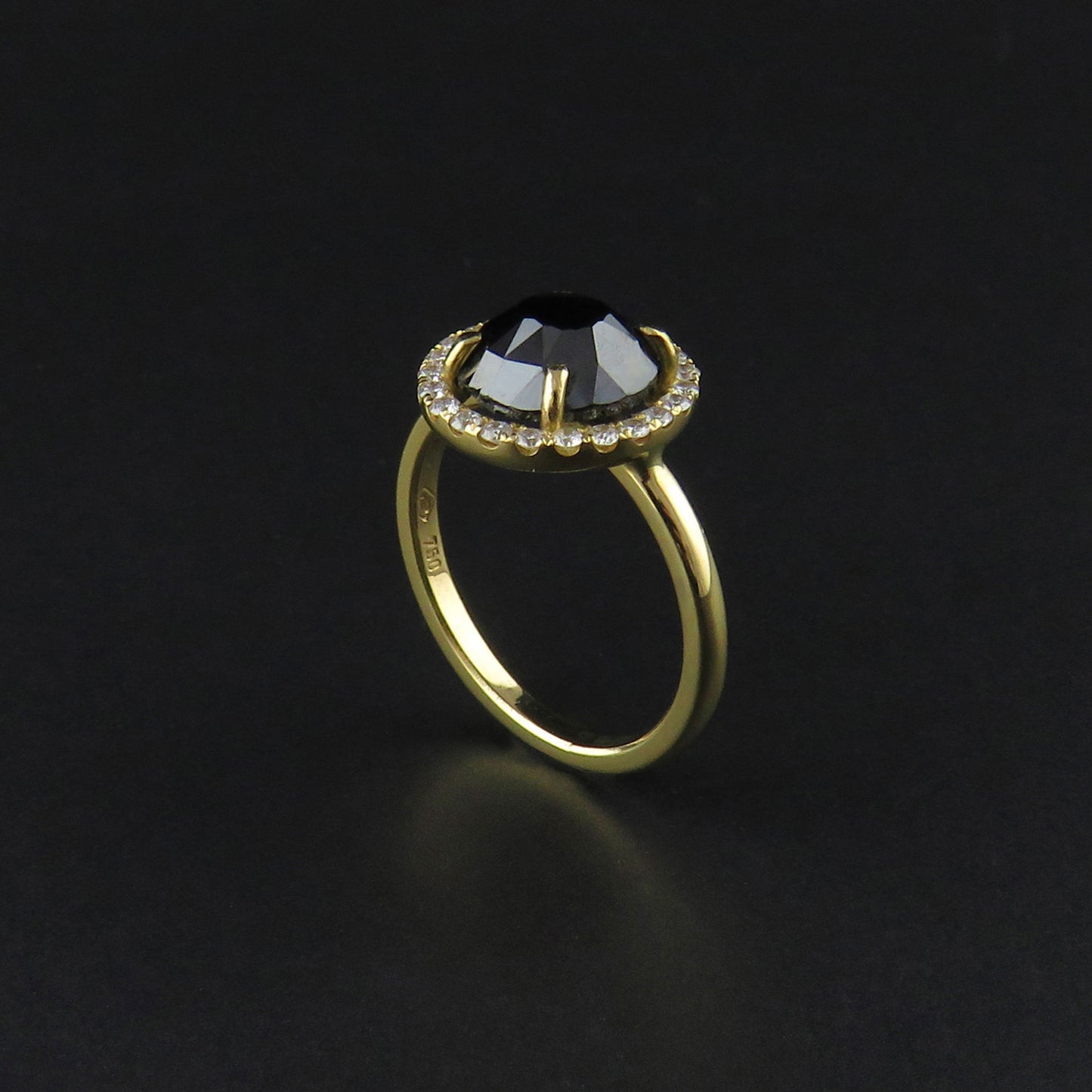 Rose Cut Black Diamond Ring