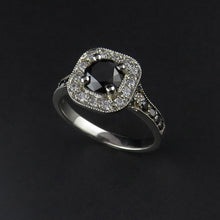 Load image into Gallery viewer, Platinum Black Diamond Ring

