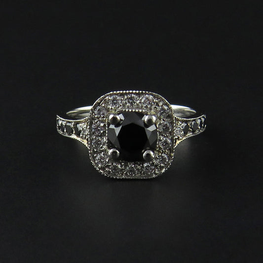 Platinum Black Diamond Ring