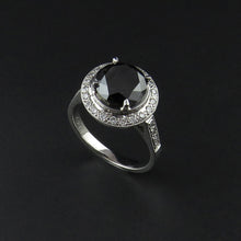 Load image into Gallery viewer, Black Diamond Halo Ring
