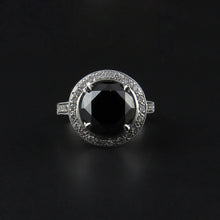 Load image into Gallery viewer, Black Diamond Halo Ring
