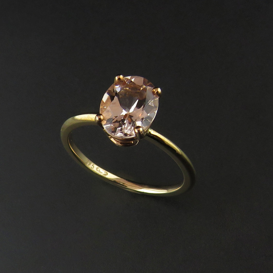 Oval Morganite Solitaire Ring