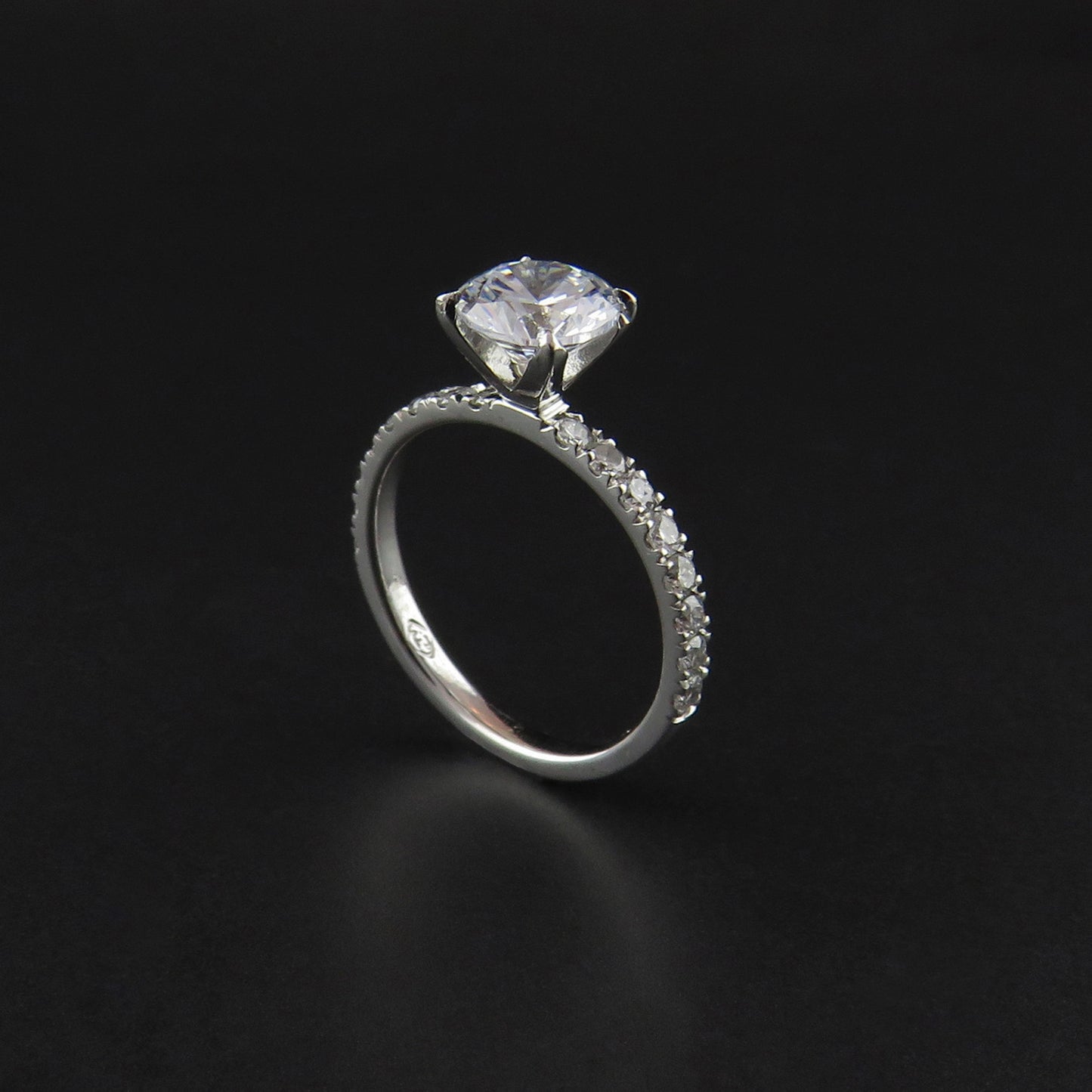 White Gold Four Claw Diamond Ring