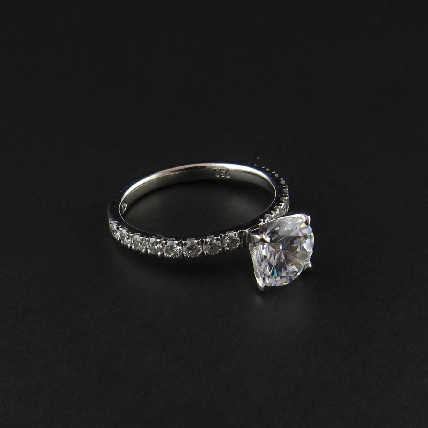 White Gold Four Claw Diamond Ring