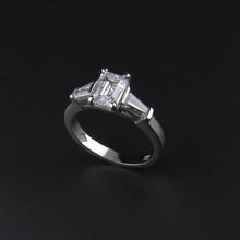 Load image into Gallery viewer, Three Stone Baguette and Emerald Cut Ring
